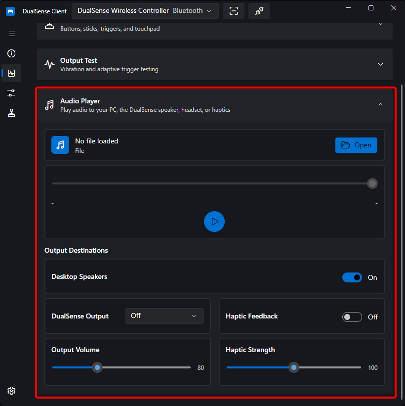 Audio playback page