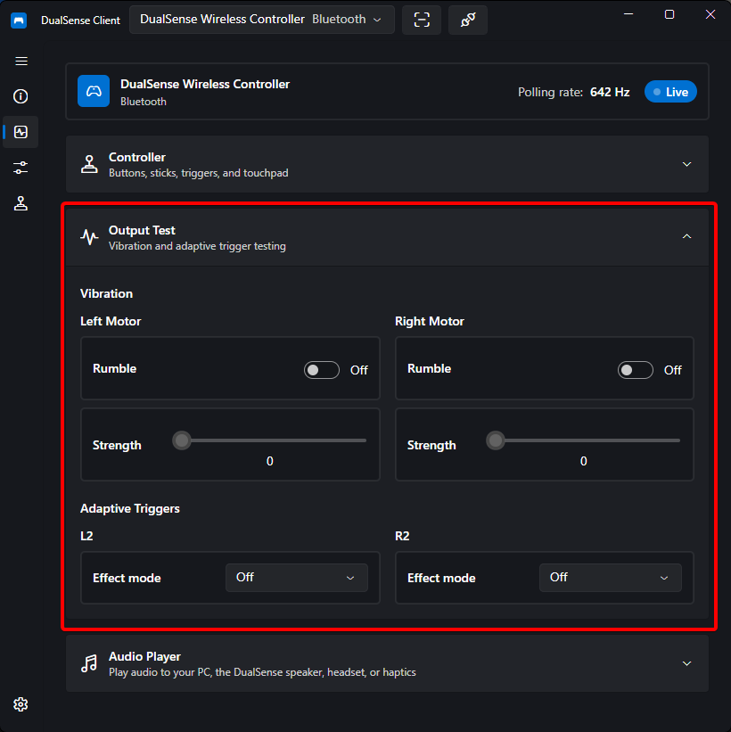 Rumble output controls